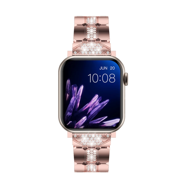 Diamond Metal Watch Band, For Apple Watch SE 2022 44mm, For Apple Watch 7 41mm, For Apple Watch 7 45mm, For Apple Watch SE 40mm